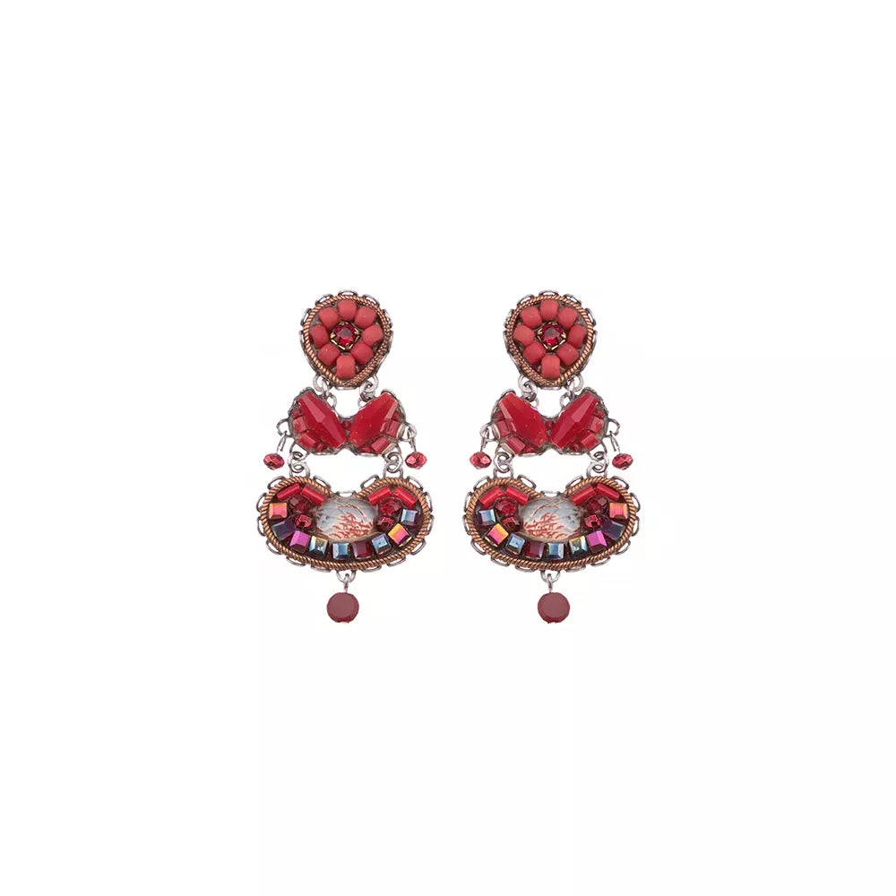 Ayala Bar 231 C1829 Red Roses Cin Earring Melange