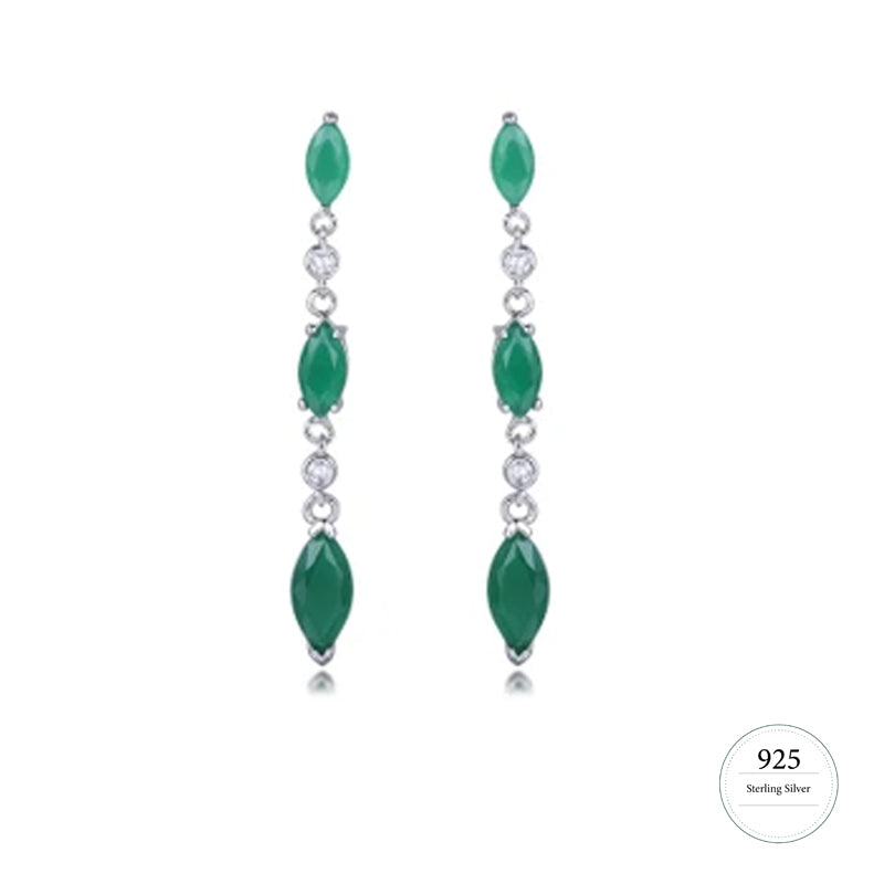 Green emerald hot sale drop earrings