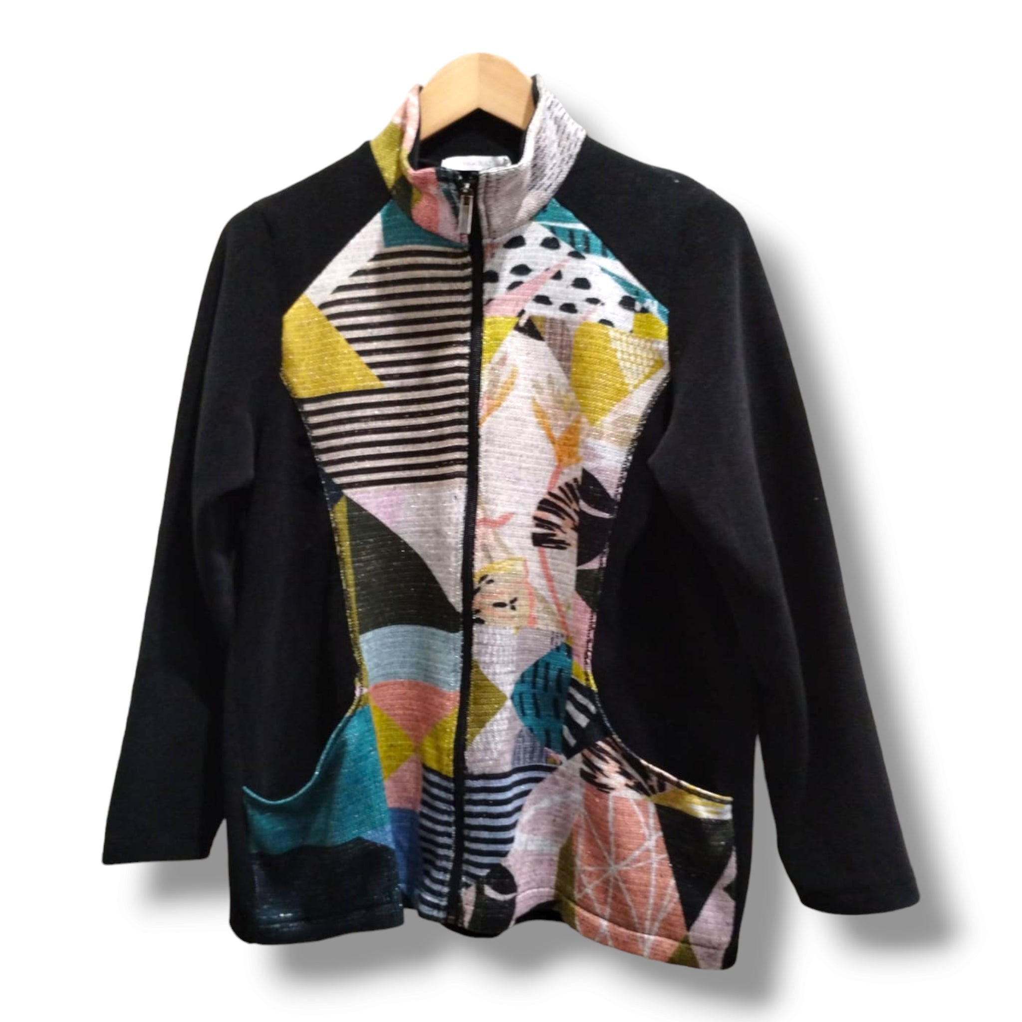 Bagoraz - Zipped Knitted Print Jacket