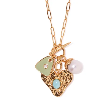 MCLuxe - Gold Plated Charm Necklace Amazonite