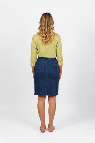 Vassalli - Printed Denim Skirt-Garden