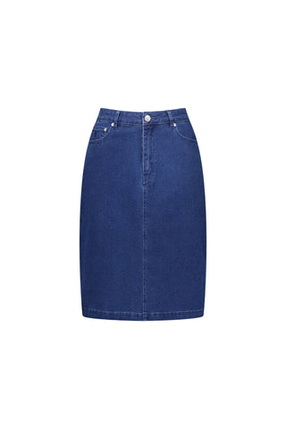 Vassalli - Printed Denim Skirt-Garden