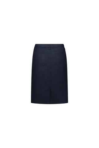 Vassalli - Cotton Poplin Skirt-Navy