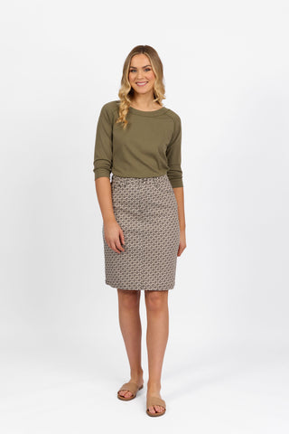 Vassalli - Printed Light Weight Skirt-Sahara