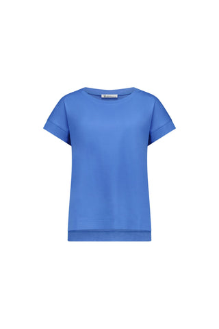 Vassalli - Drop Sleeve Crew Neck Top-French Blue