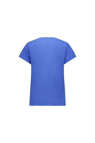 Vassalli - Drop Sleeve Crew Neck Top-French Blue