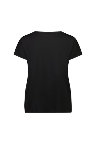 Vassalli - Drop Sleeve Crew Neck Top-Black