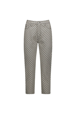 Vassalli - Printed Skinny 7/8 Pant with Zip-Sahara