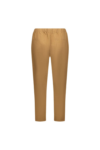 Vassalli - 7/8 Skinny Leg Elastic Waist Pants-Caramel