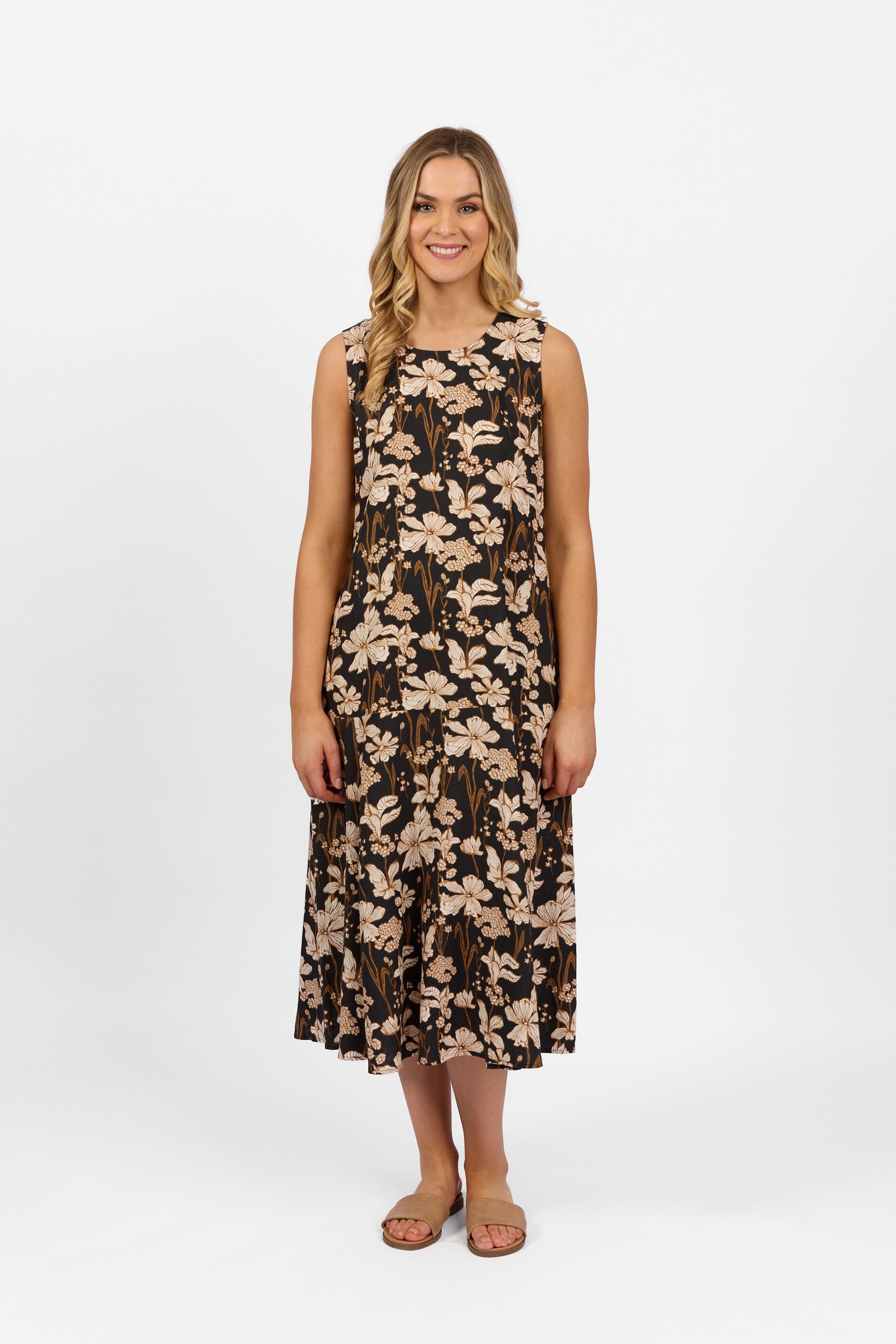 Vassalli - Printed Long Sleeveless Dress-Roma