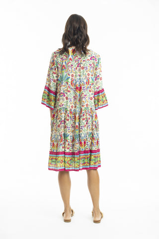 Orientique - Fleur Layered Dress with Frill Sleeve