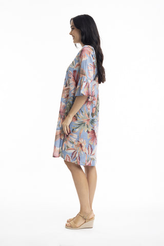 Orientique - Luzon Frill Sleeve Contemporary Dress