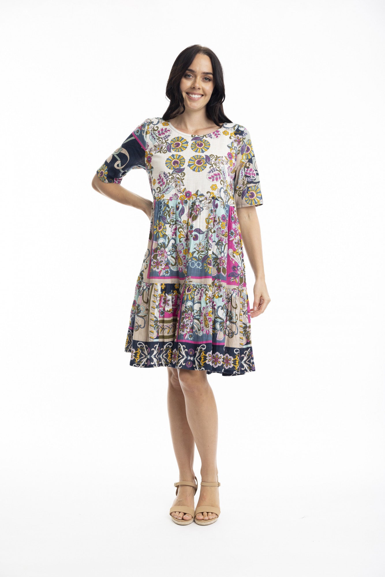 Orientique - Sotavento Layered Dress with round Neckline