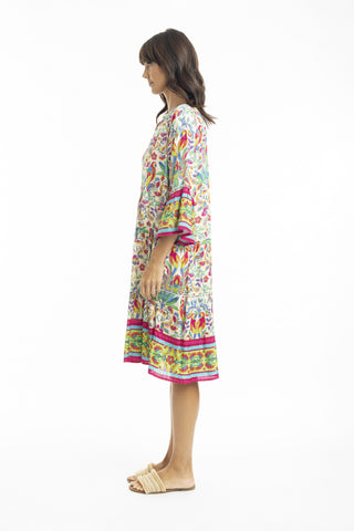 Orientique - Fleur Layered Dress with Frill Sleeve