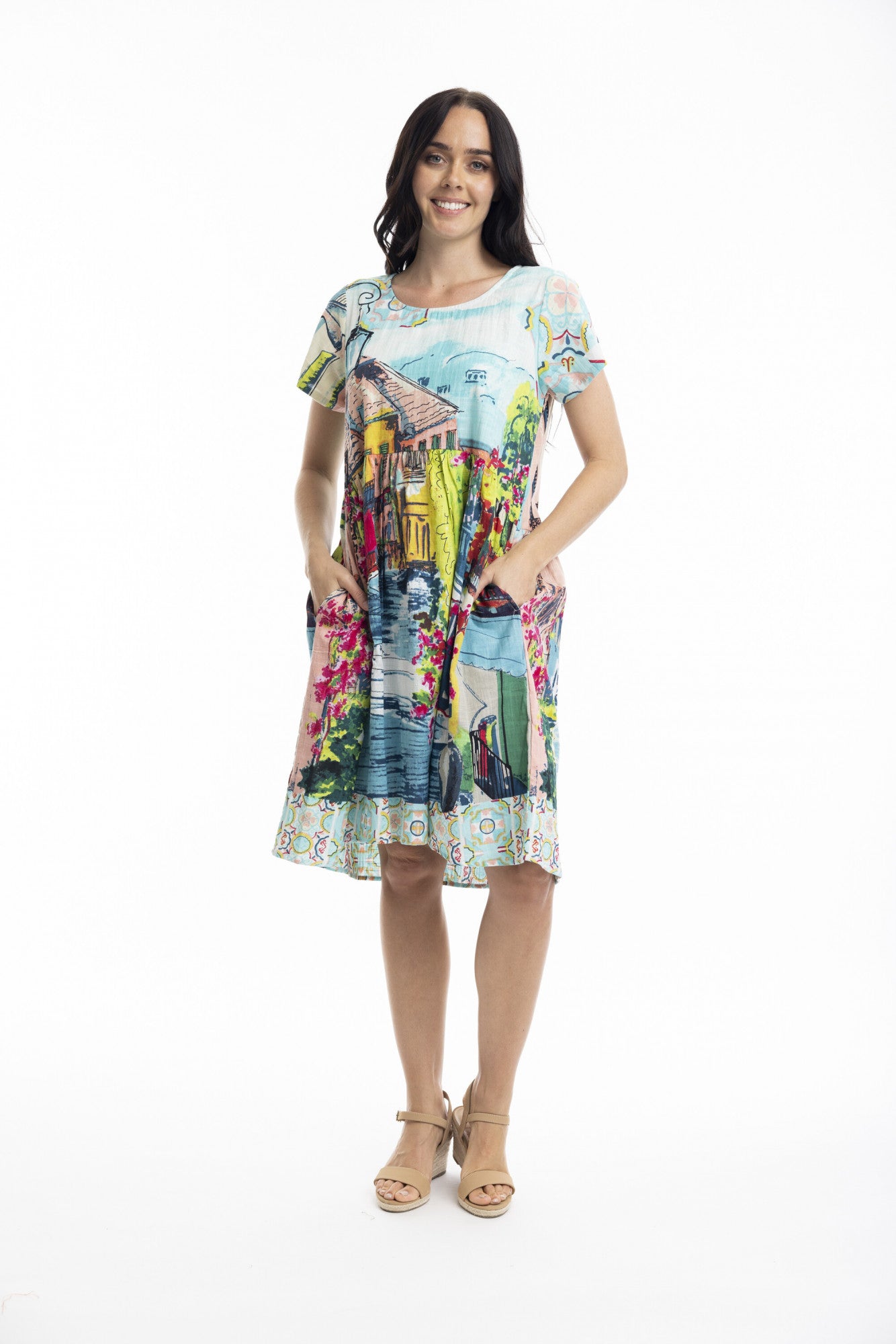 Orientique - Bellagio Boxy Dress with Ruched Waist