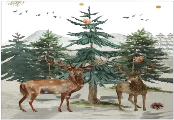 Theater Seasonal - Tree Deer Placemats Set of 6