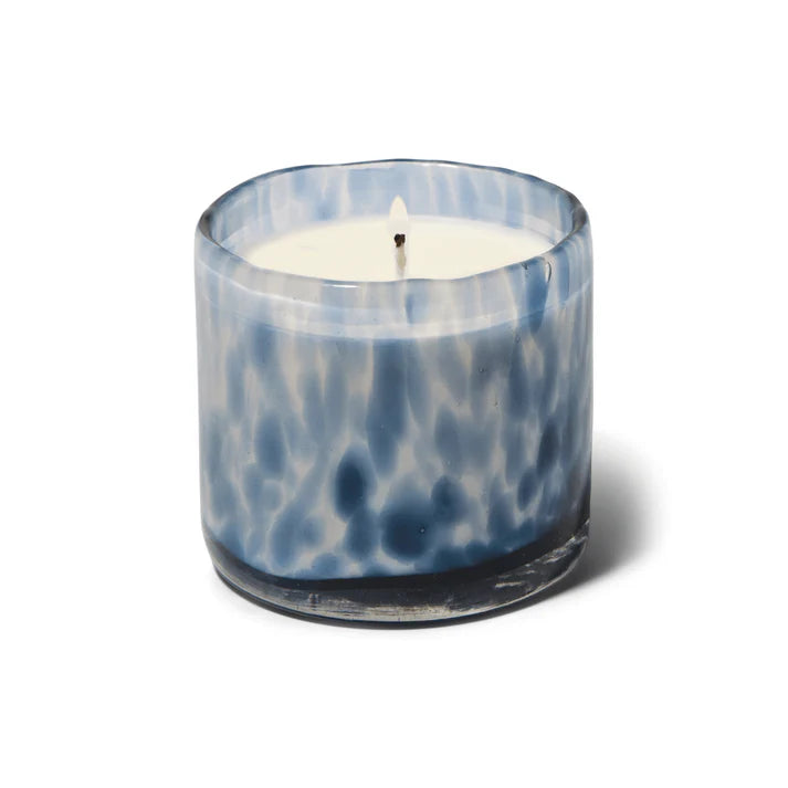 Paddywax - Hand Blown Blue Bubble Glass Candle - Black Fig