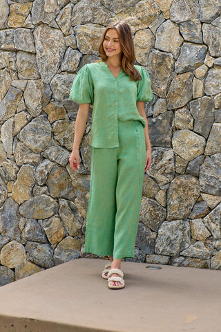 Naturals by O&J - Wide Linen Pant-Caterpillar