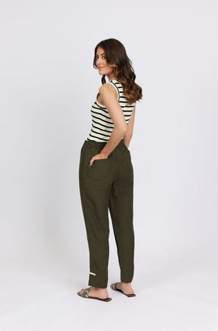 Knewe - Checker Pant-Khaki/ Ecru