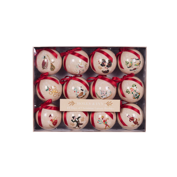 Holly & Ivy - 12 Days Of Christmas Luxury Bauble Gift Set