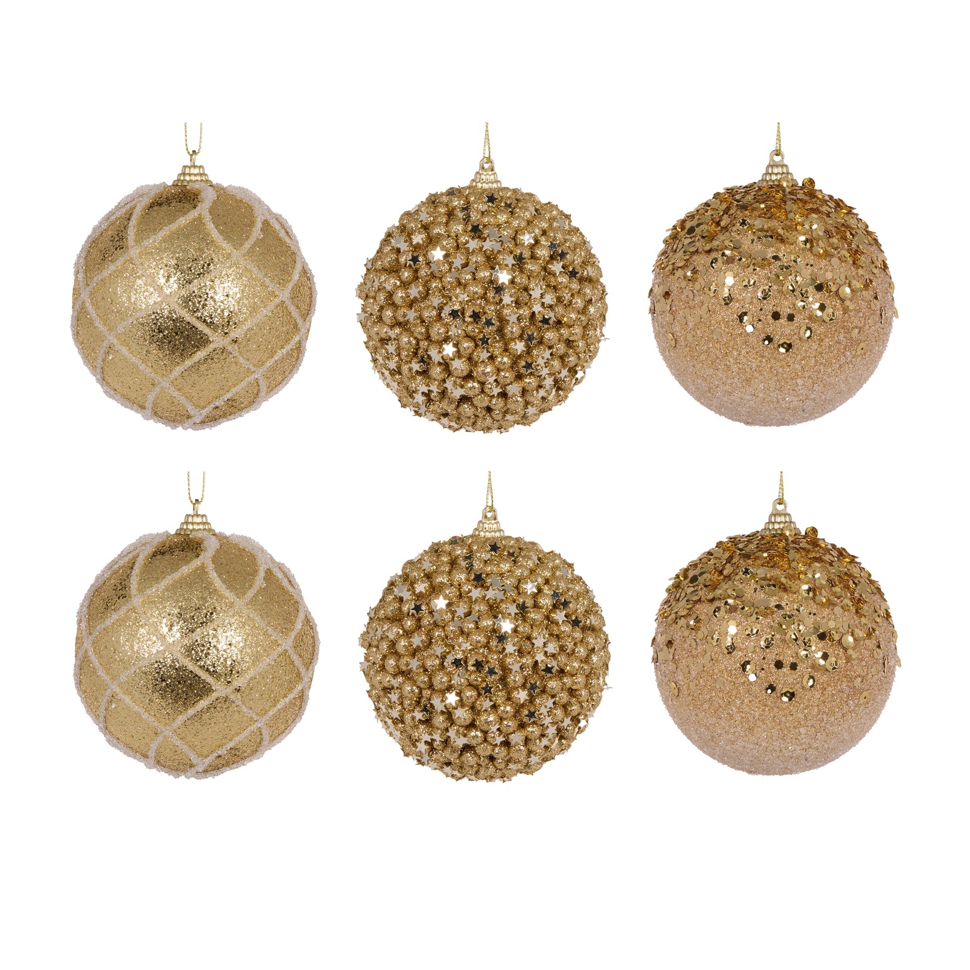 Holly & Ivy - 6 Pack Gold Shatterproof Baubles