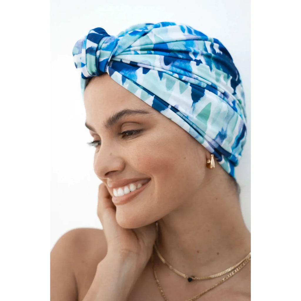 Louvelle - Dahlia Shower Cap Resort Blu – Melange