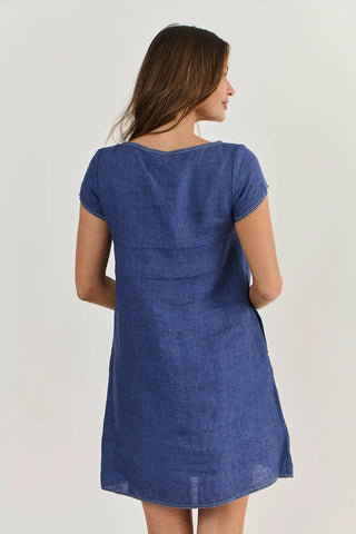 Naturals by O&J - Linen Cap Sleeve Dress-Delta