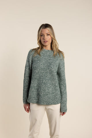 Two T's - Funnel Neck Jumper Moss