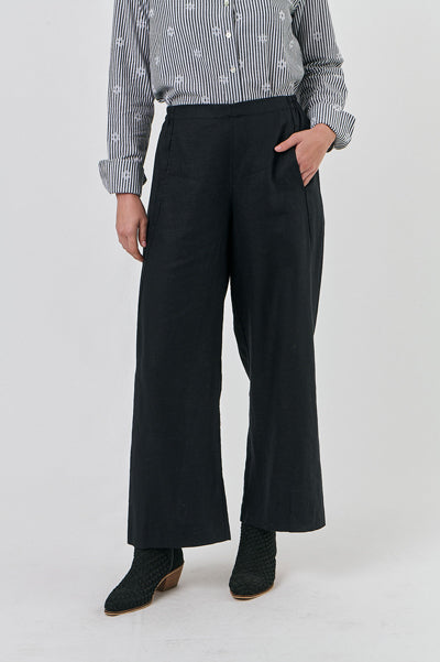 Naturals by O&J - Wide Linen Pant-Black