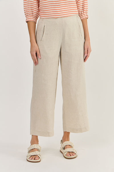 Naturals by O&J - Linen Straight Leg Pant-Sand