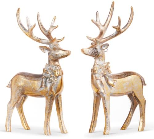 RAZ - Gold Finish Deer Hanging Ornament