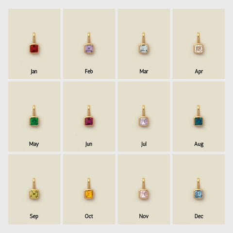 MCLuxe - Personalised Birthstone Necklace with One Charm _ O Chain