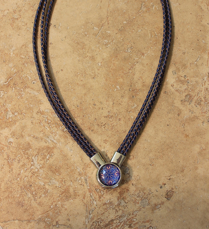 Baobab - Interchangeable Leather Necklace Navy