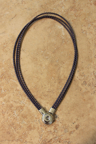 Baobab - Interchangeable Leather Necklace Navy