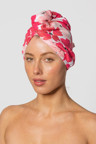 Louvelle - Riva Hair Towel Wrap Poppy Rosso