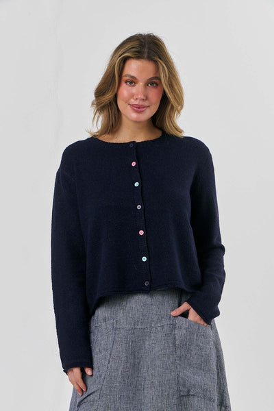 Naturals by O&J - Multi Button Cardi-Midnight