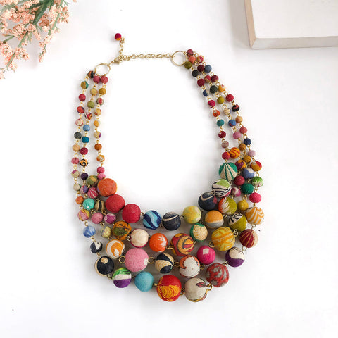 WorldFinds - Cascading Kantha Necklace