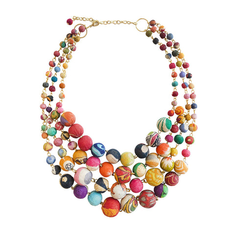 WorldFinds - Cascading Kantha Necklace