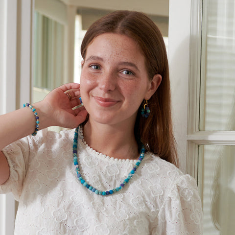 WorldFinds - Kantha Azure Classic Necklace