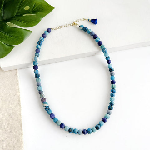 WorldFinds - Kantha Azure Classic Necklace