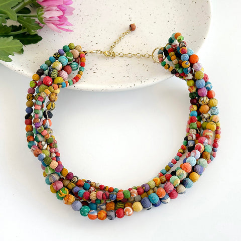 WorldFinds - Meandering Kantha Necklace