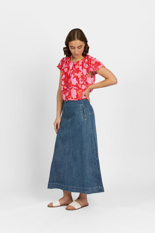 Knewe - Perry Skirt-Mid Wash Denim