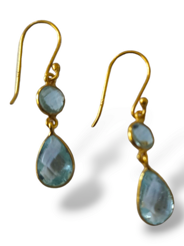 MCJewels - Blue Topaz Dangle Teardrop Earrings