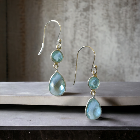 MCJewels - Blue Topaz Dangle Teardrop Earrings