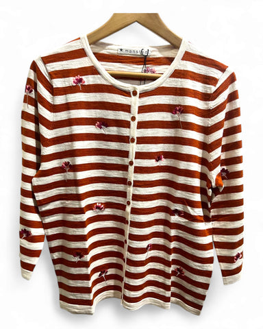 Mansted - Martine Breton Bloom Cardi-Rust