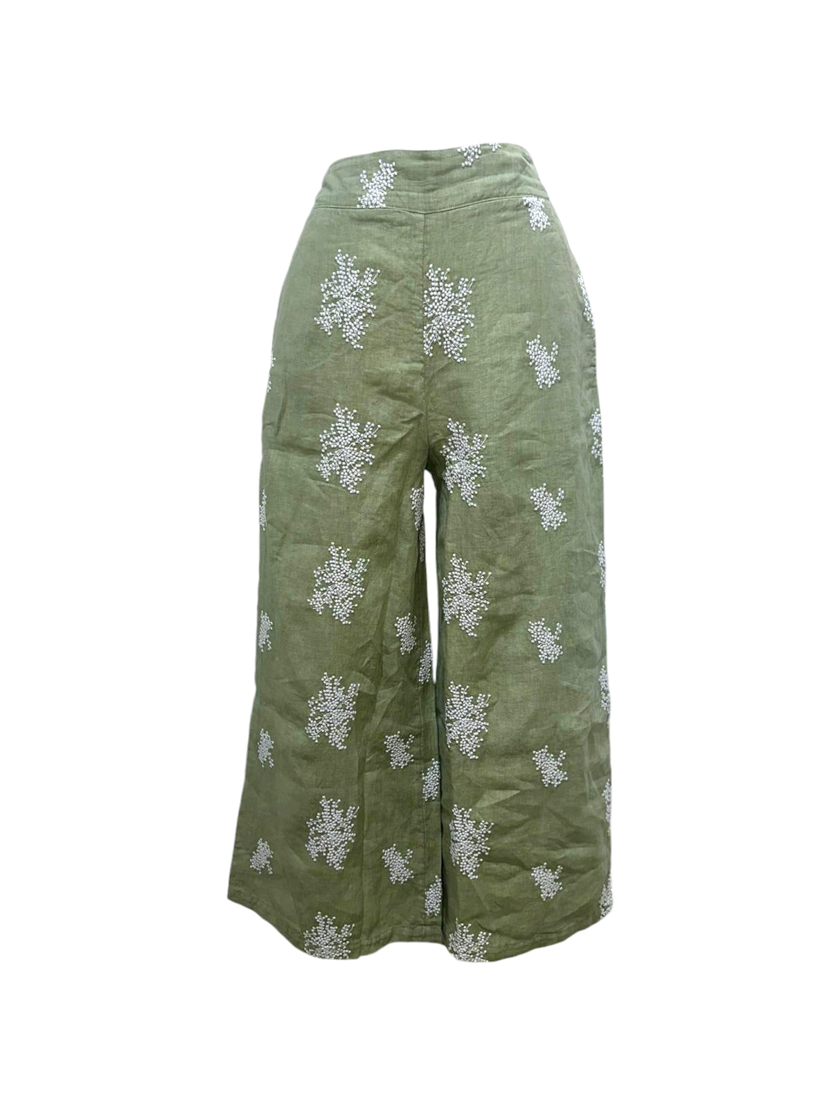 Blueberry Italia - Embroidered Linen Pant Sage