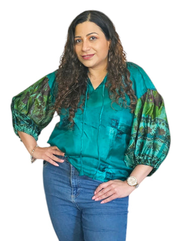 Melange - Sari Silk Top