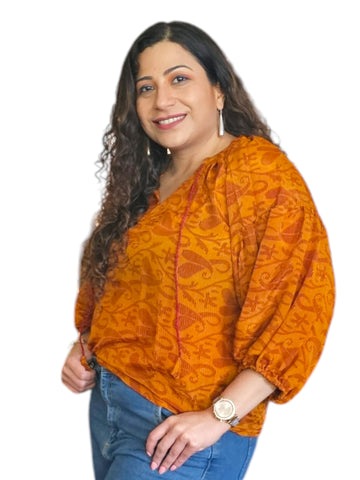 Melange - Sari Silk Top