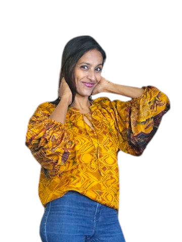 Melange - Sari Silk Top