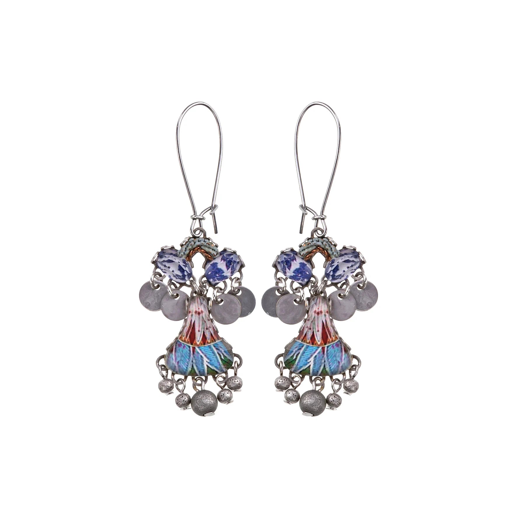 Ayala Bar - R2146 Ruma Blue Dangling Hook Earring